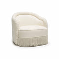 Pamela Cream Performance Boucle Tasseled Lounge Accent Chair
