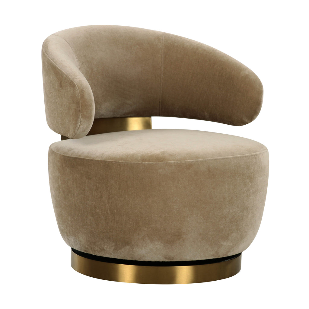 Austin Upcycled Contract-Grade Fabric Swivel Accent Chair — Oat null