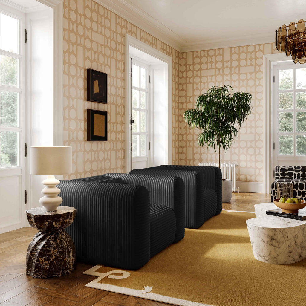Tarra Fluffy Oversized Performance Corduroy Accent Chair