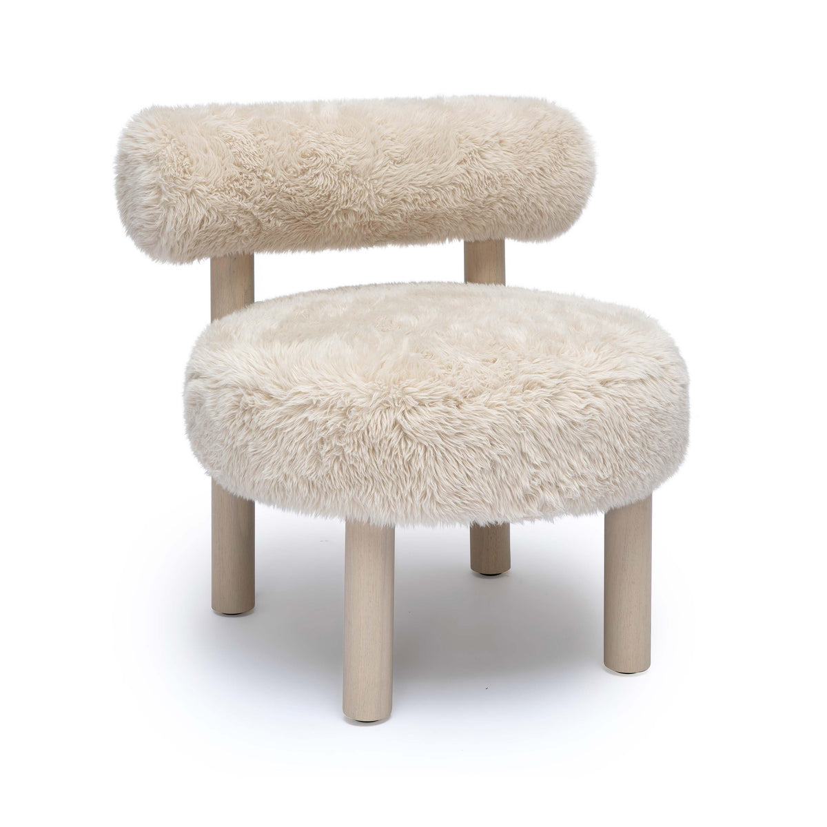 Carmel Contract-Grade Vegan Shearling Accent Chair — Natural null