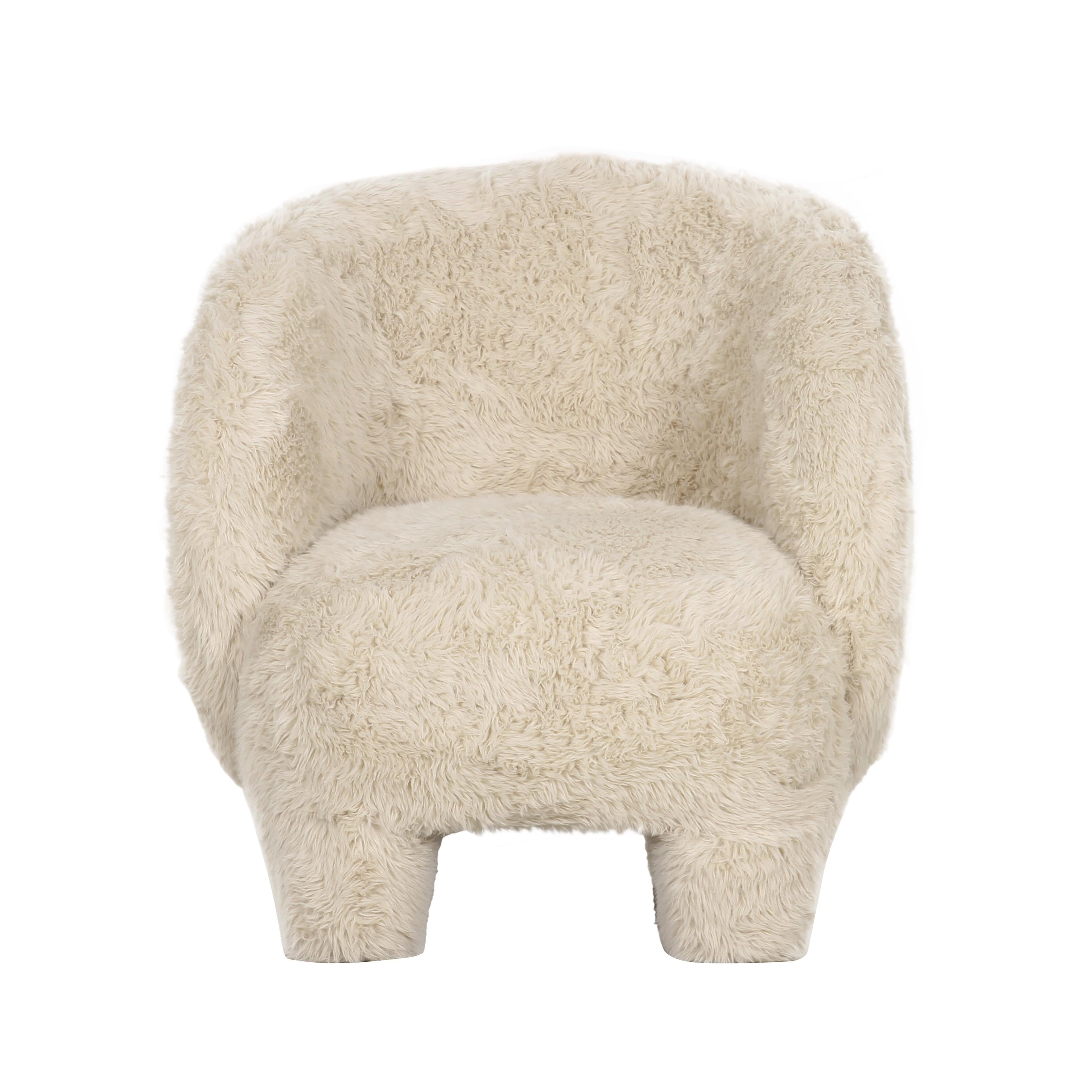 Kiki Contract-Grade Vegan Shearling Accent Chair