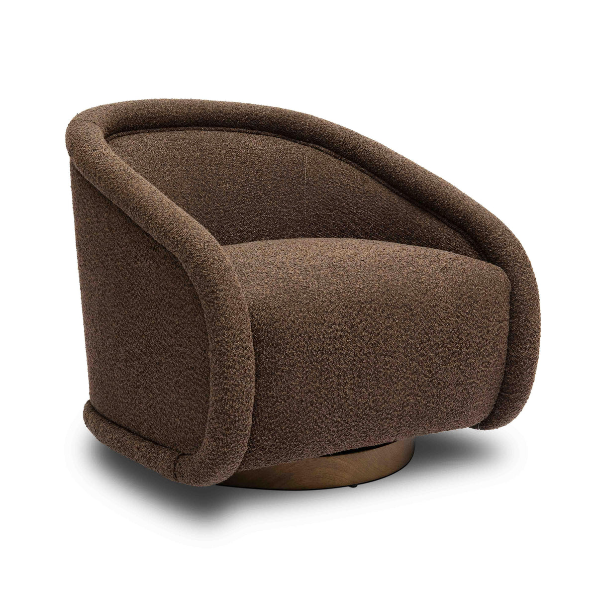 Rory Performance Boucle Swivel Accent Chair — Chocolate Brown null
