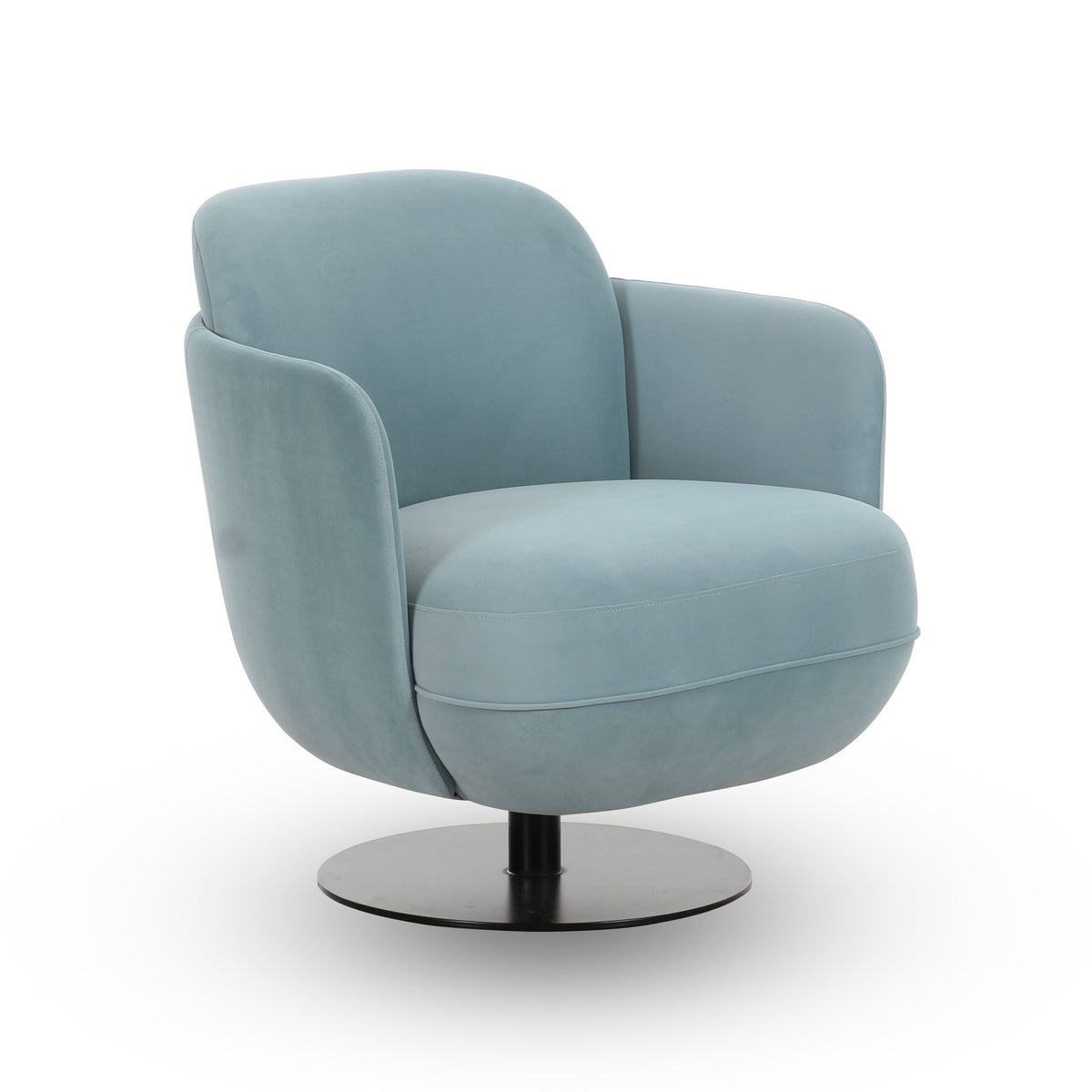 Solange Performance Velvet Swivel Accent Chair — Blue null