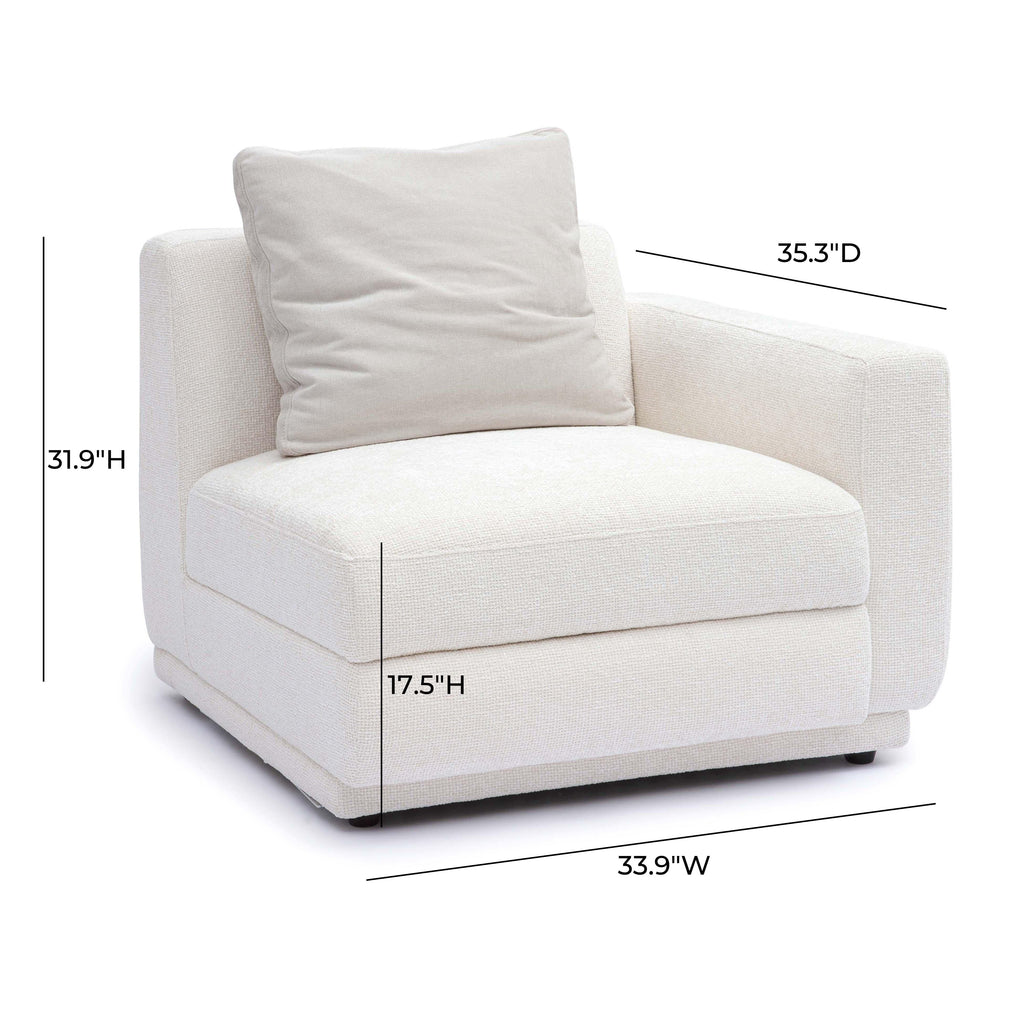 Perry Cream Performance Chenille Modular Corner Chair