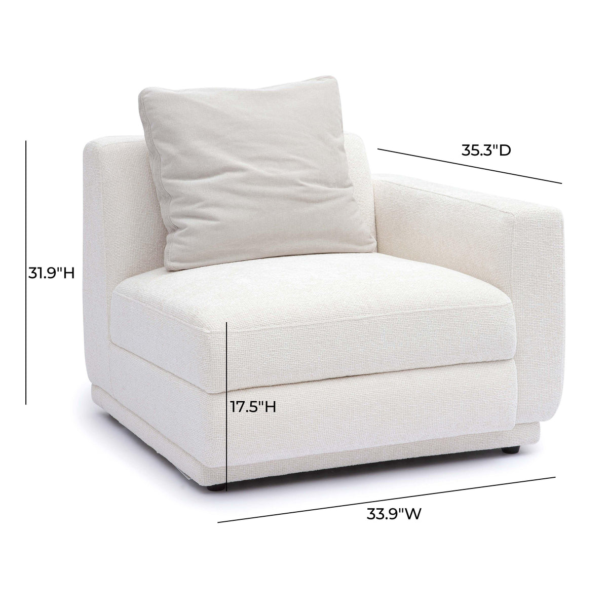 Perry Cream Performance Chenille Modular Corner Chair