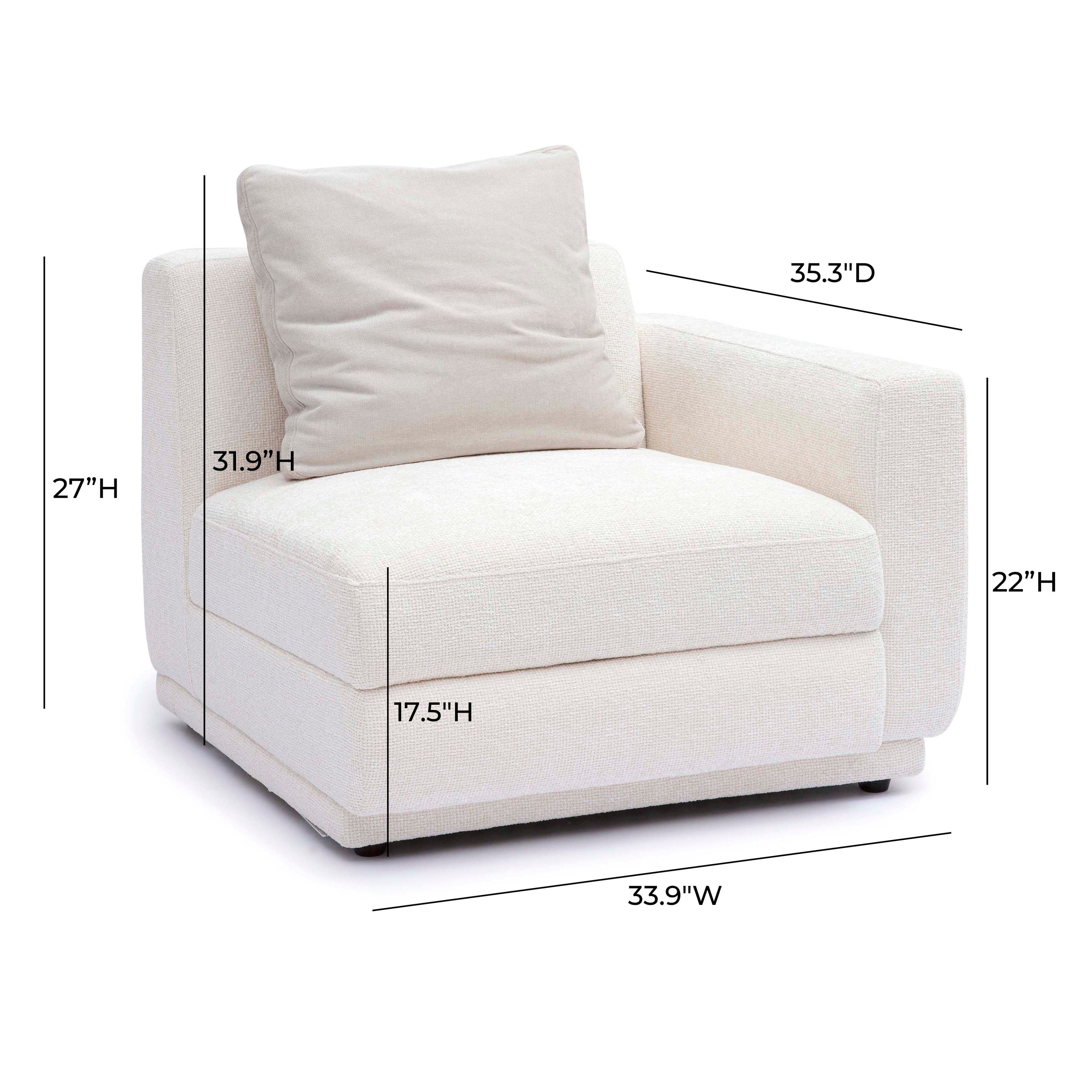 Perry Cream Performance Chenille Modular Corner Chair