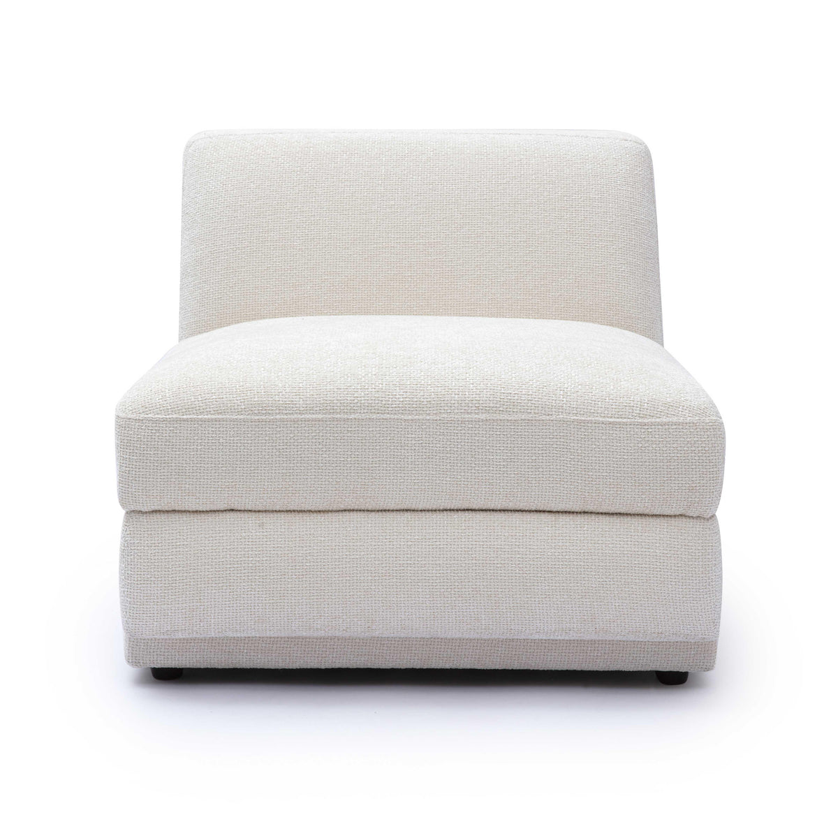 Perry Cream Performance Chenille Modular Armless Chair