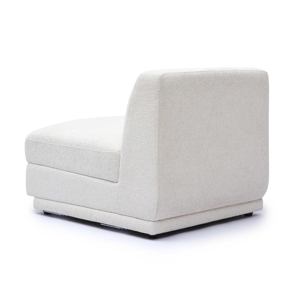 Perry Cream Performance Chenille Modular Armless Chair