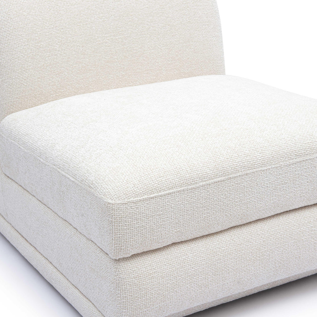 Perry Cream Performance Chenille Modular Armless Chair