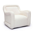Charli Cream Performance Basketweave Chenille Swivel Chair