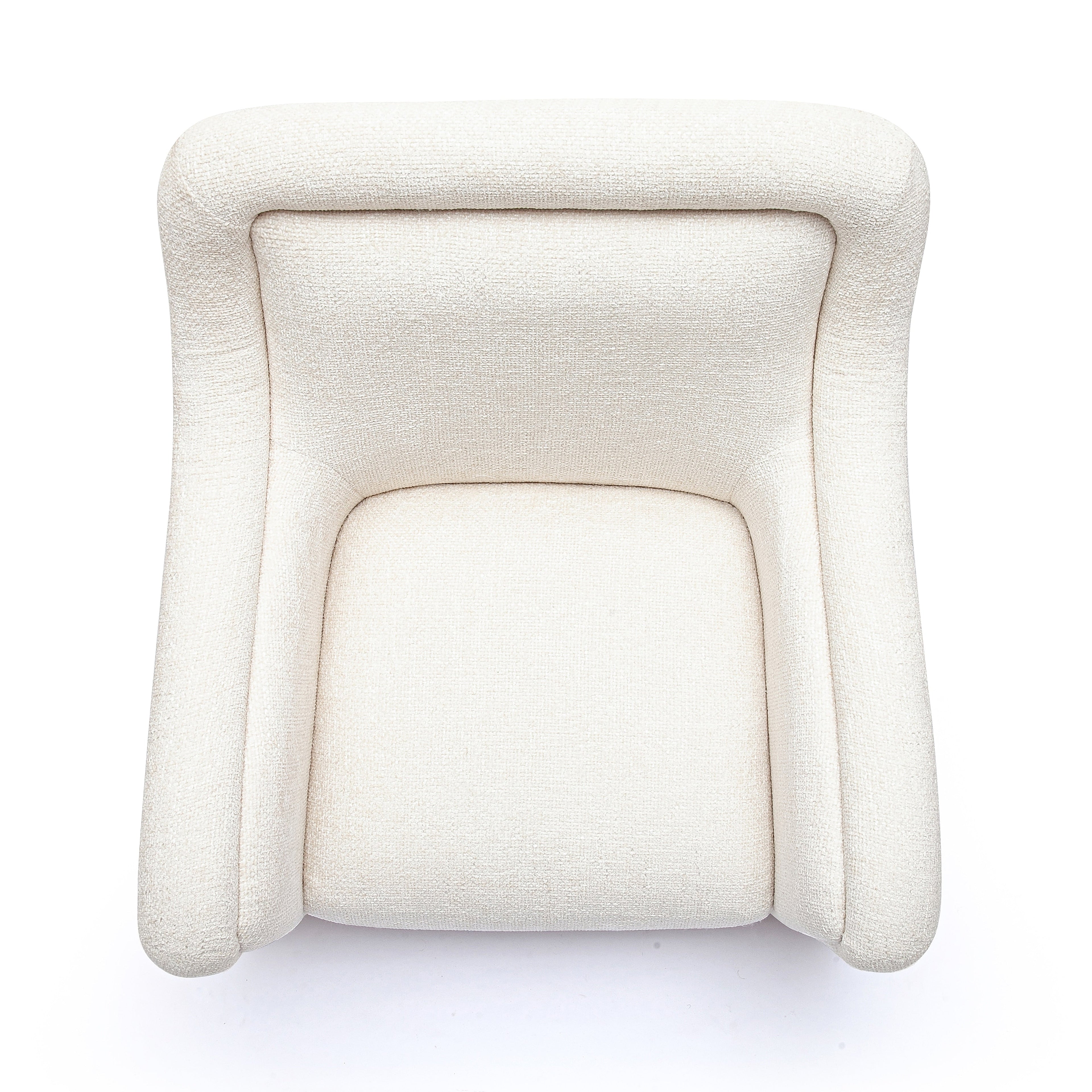 Charli Cream Performance Basketweave Chenille Swivel Chair