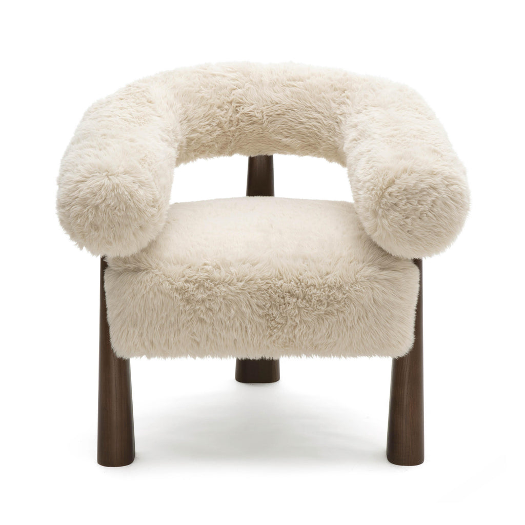 Spara Contract-Grade Straight Vegan Shearling Accent Chair — Natural null