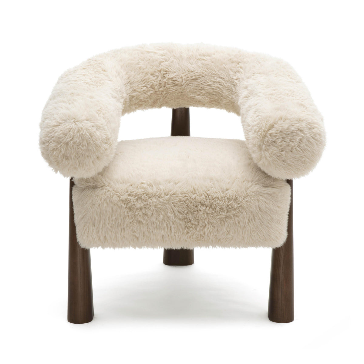 Spara Contract-Grade Straight Vegan Shearling Accent Chair — Natural null