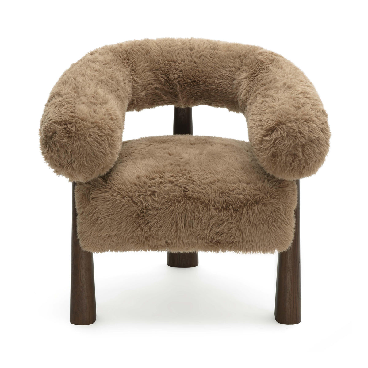 Spara Contract-Grade Straight Vegan Shearling Accent Chair — Taupe null