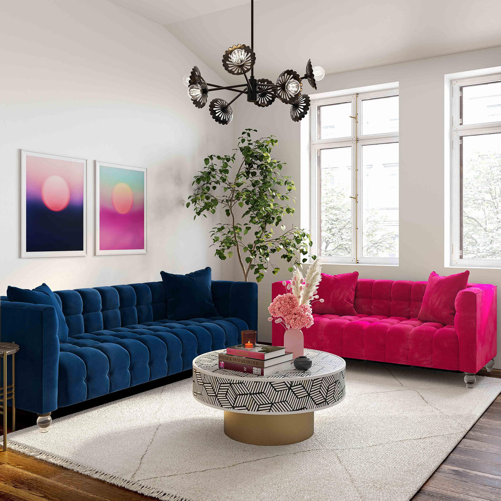 Bea 90.6" Performance Velvet Tufted Sofa