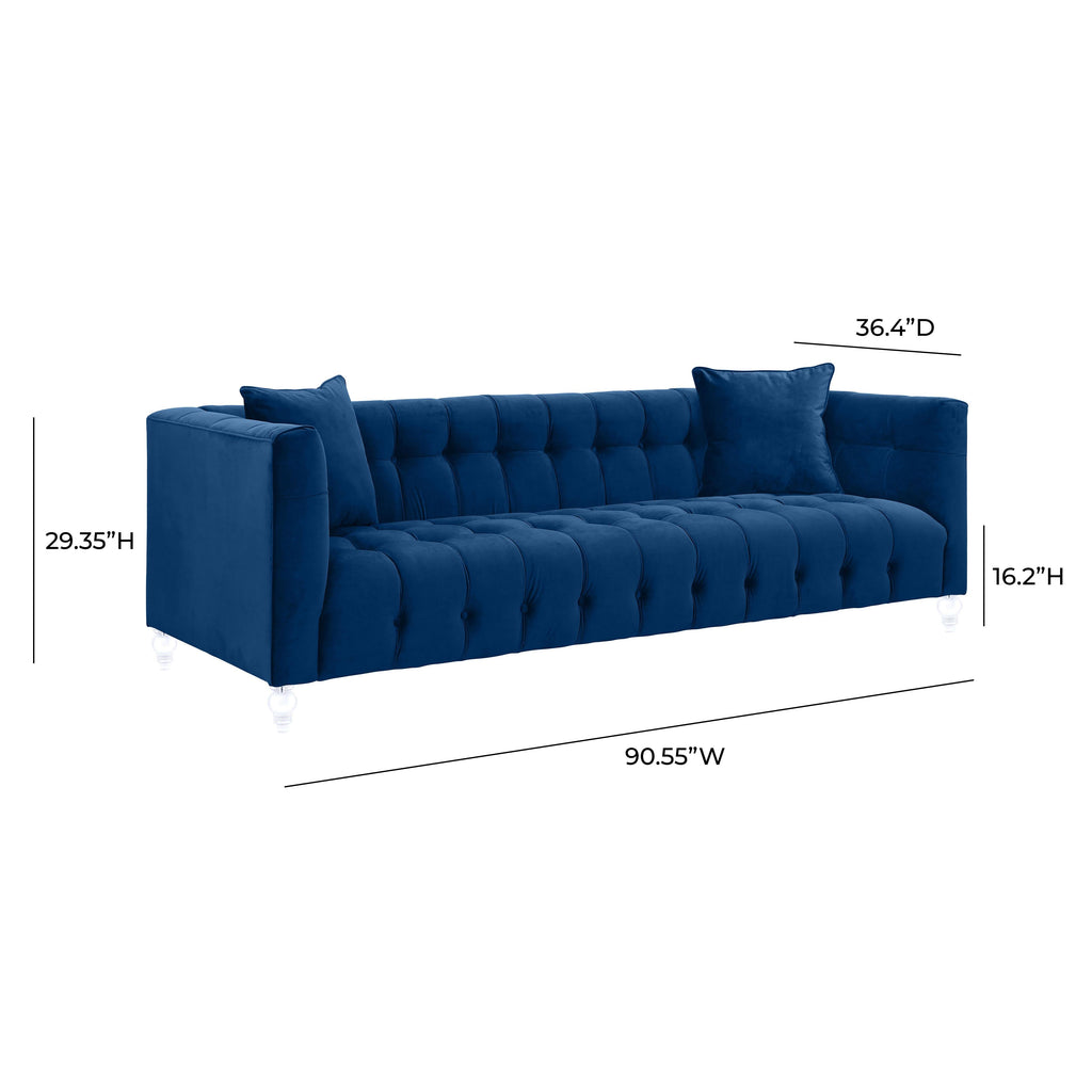 Bea 90.6" Performance Velvet Tufted Sofa