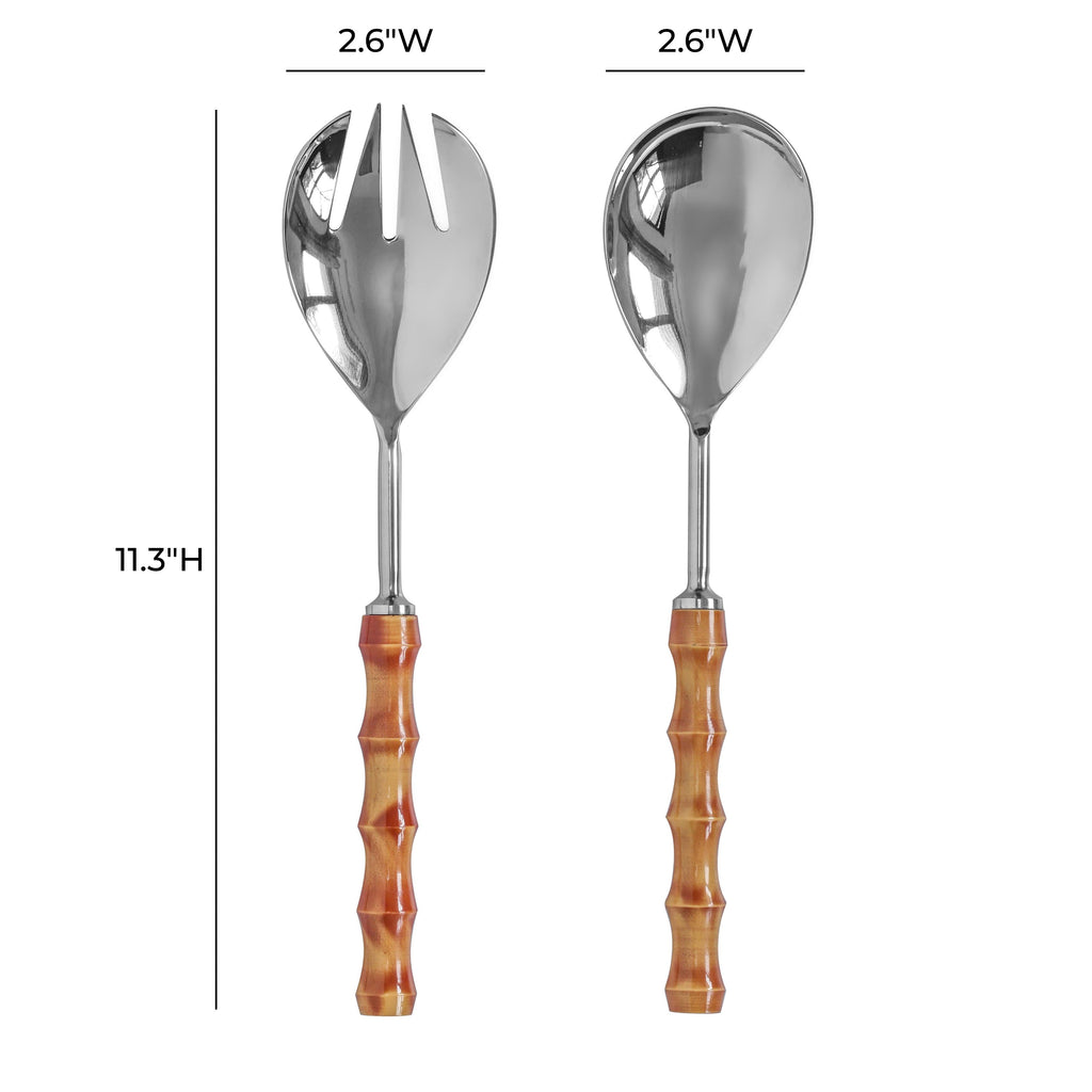 Bamboozled Stainless Steel Salad Serving Spoons - Set of 2