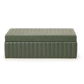Eton Ribbed Green Vegan Leather Contract-Grade Storage Box
