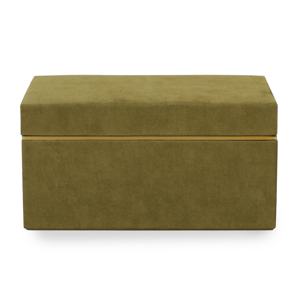 Pisa Green Vegan Suede Contract-Grade Storage Box