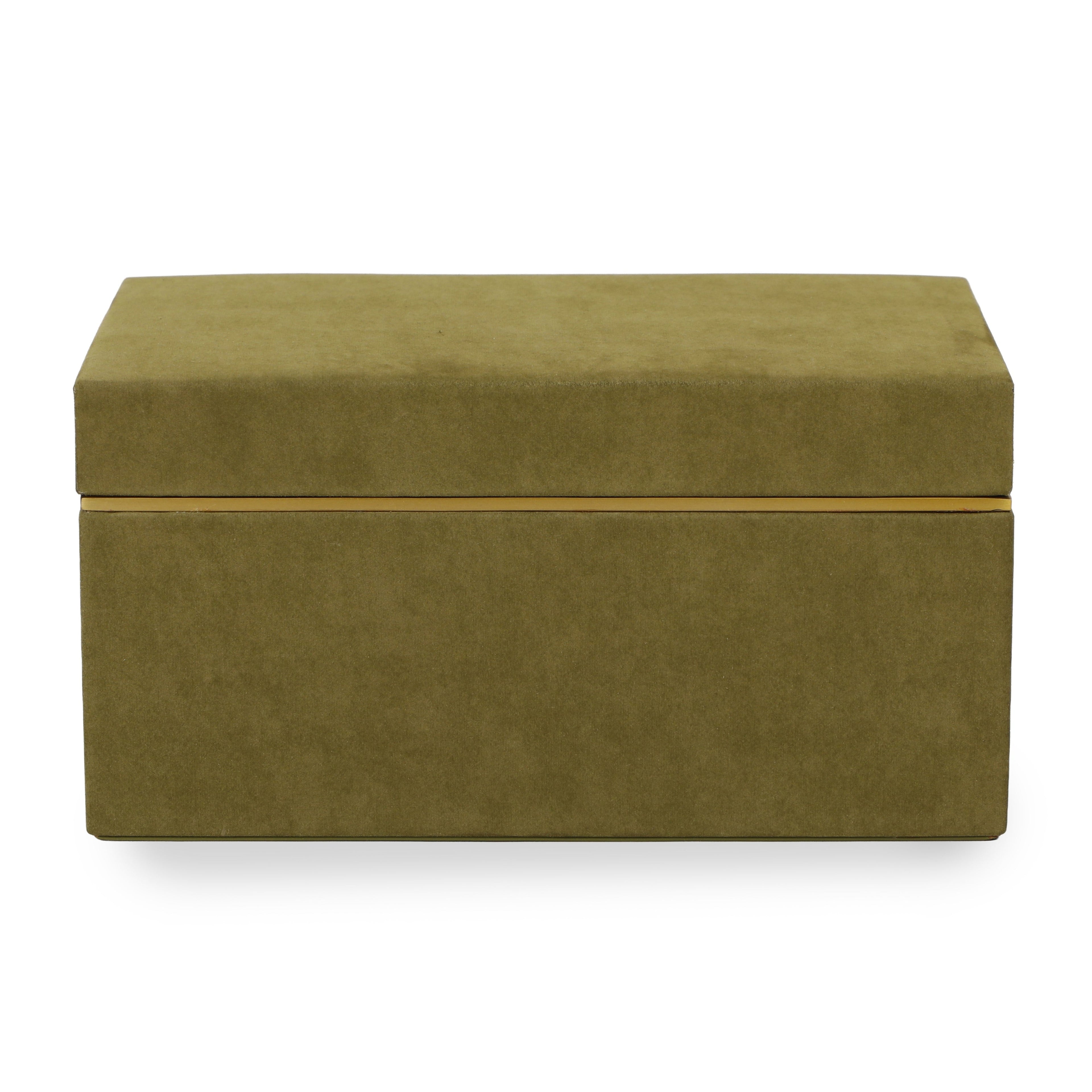 Pisa Green Vegan Suede Contract-Grade Storage Box