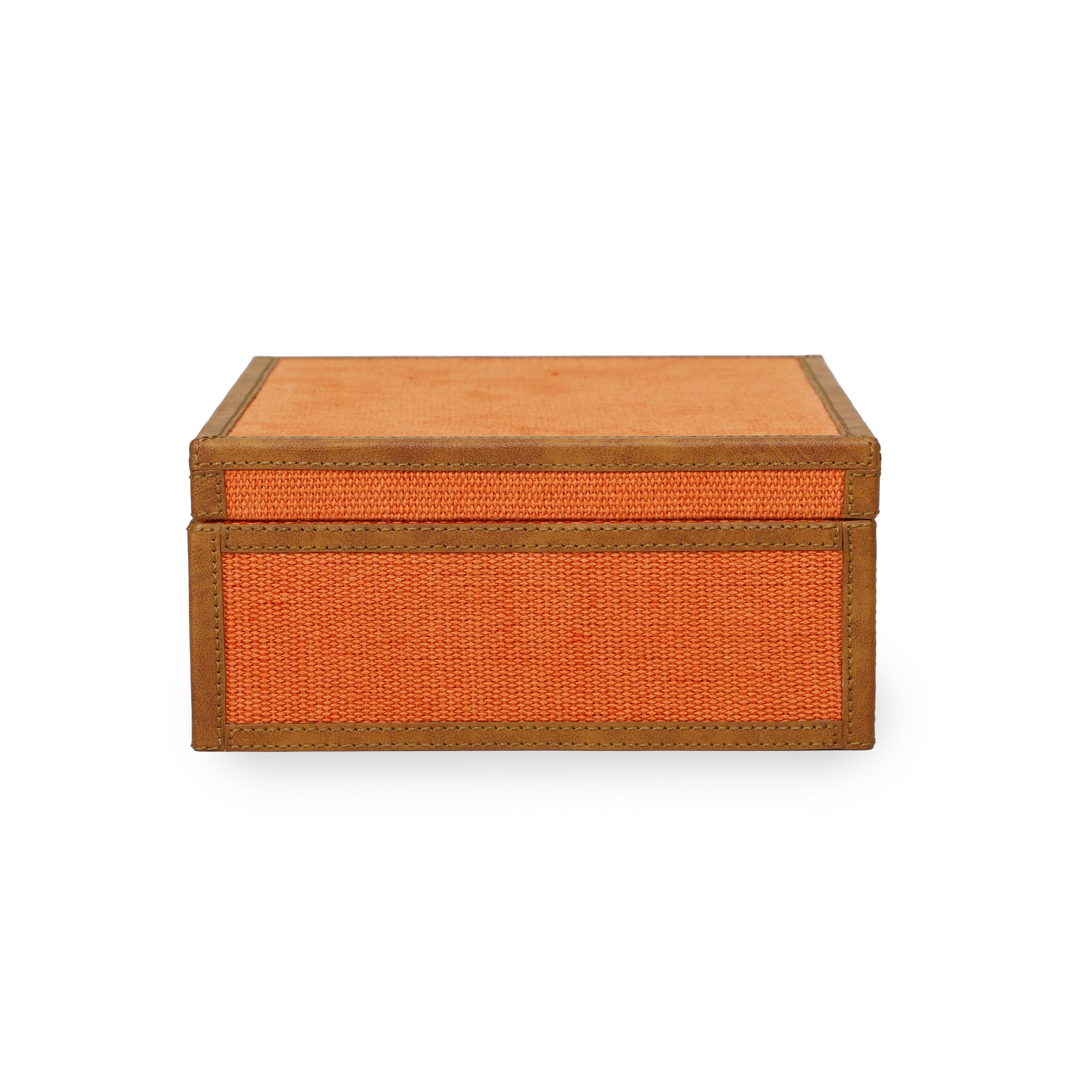 Acre Orange Cotton Jute Contract-Grade Jewelry Box