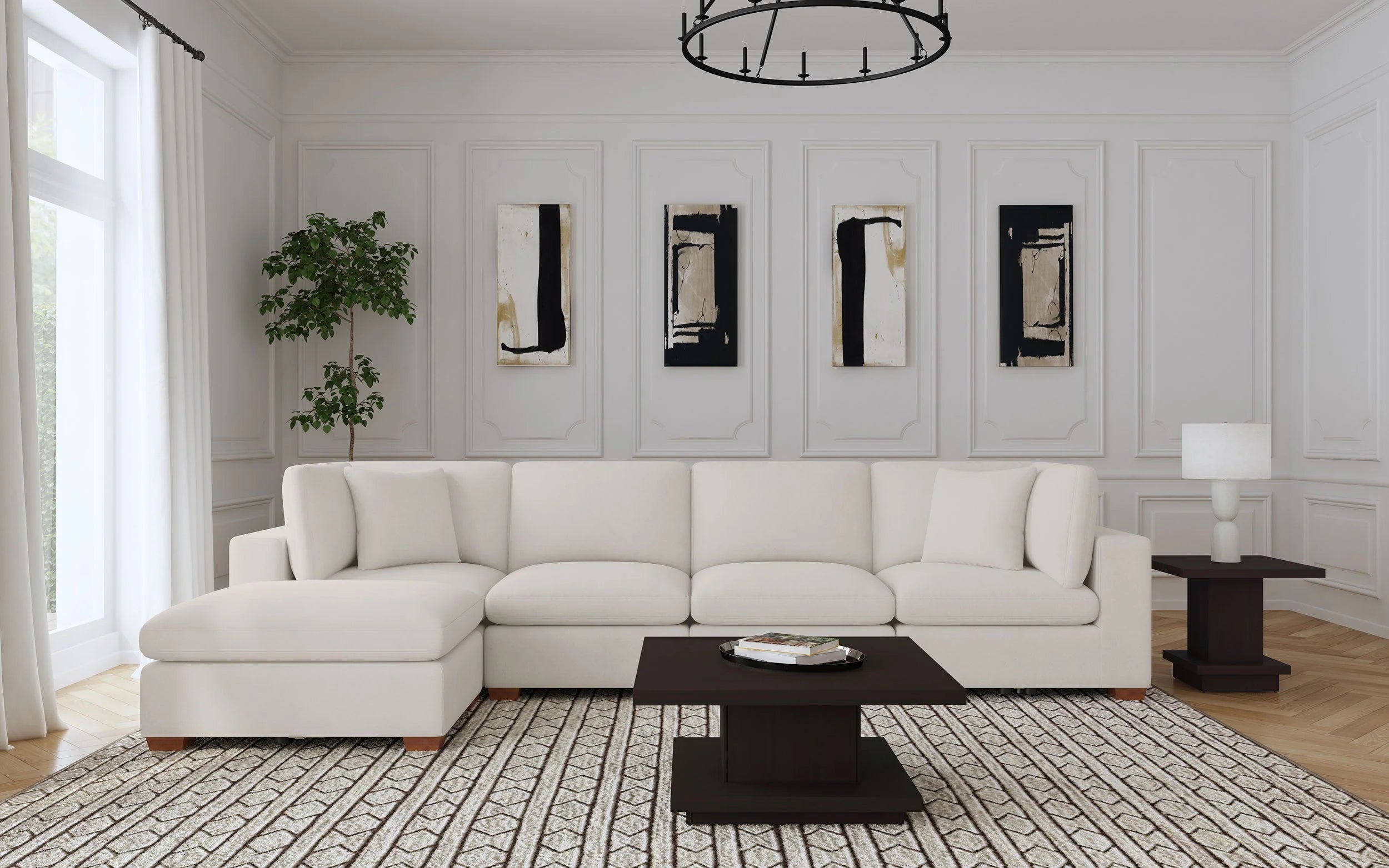 Cloud Lux 4-Piece Upholstered Modular Sectional Sofa