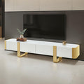 Larvik TV Stand White with Gold Frame