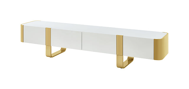 Larvik TV Stand White with Gold Frame