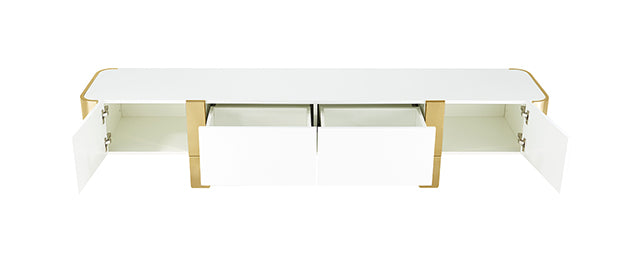 Larvik TV Stand White with Gold Frame