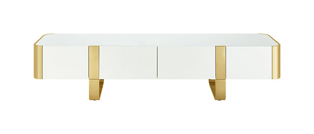 Larvik TV Stand White with Gold Frame