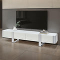 Larvik TV Stand White with Silver Frame