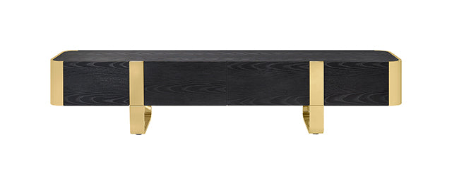 Leknes TV Stand Black with Gold Frame