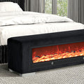 Elnath Bench with Visual Wood Log Fireplace