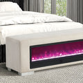 Elnath Bench with Visual Crystal Fireplace