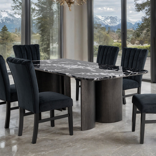 Selsey Black Stone Top Dining Table