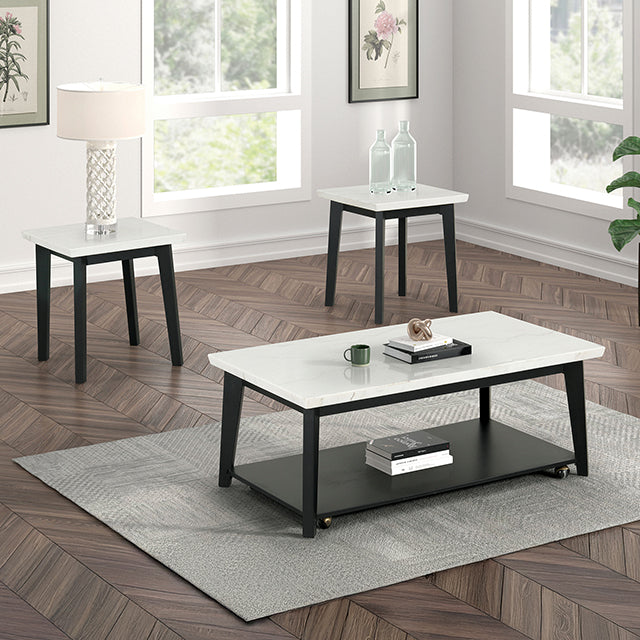 Thisted Rectangle Marble Coffee Table with Casters