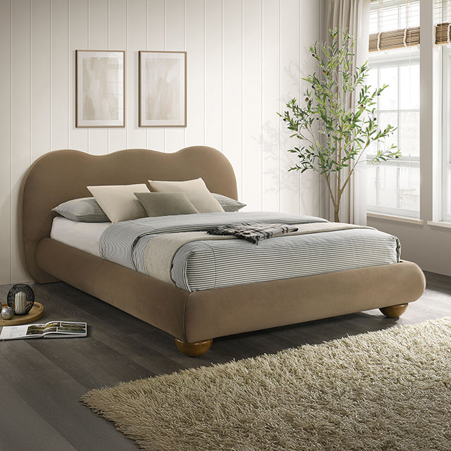 Finamore Upholstered Bed in Brown