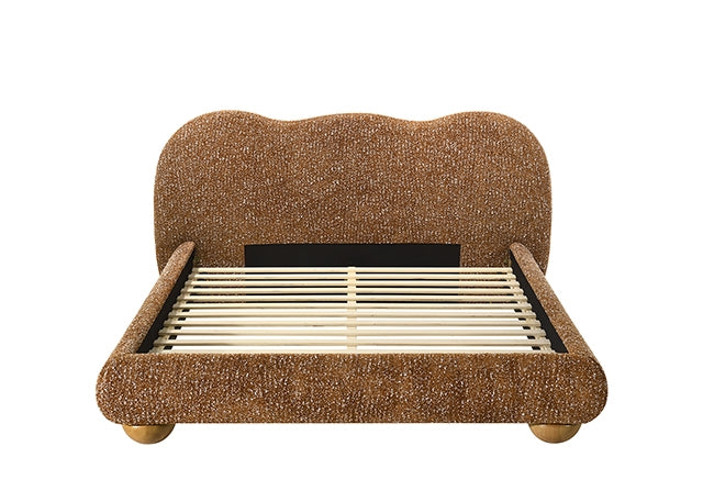 Finamore Upholstered Bed in Terracotta Brown