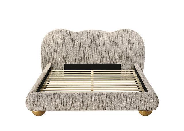 Finamore Upholstered Bed in Latte Brown
