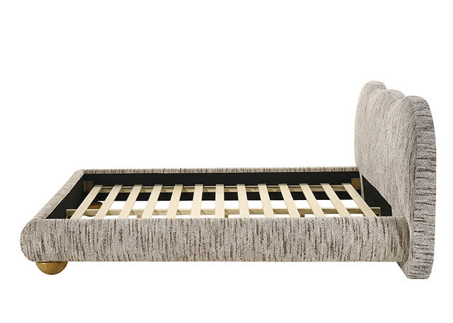 Finamore Upholstered Bed in Latte Brown