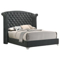 Melody Upholstered Wingback Bed Grey — Grey King