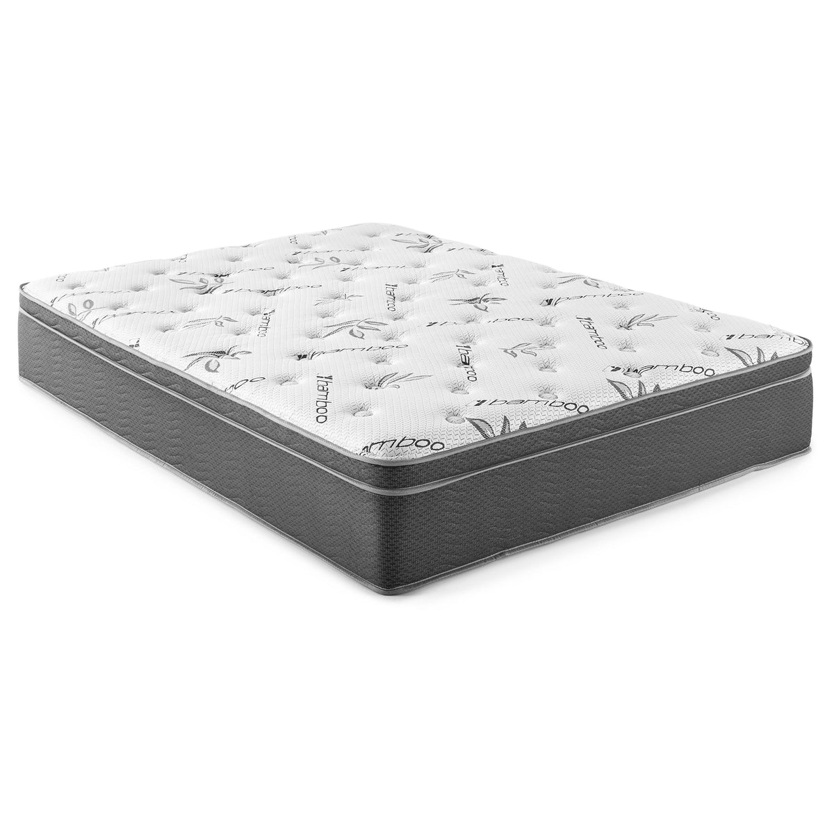 Sommet 13-inch Bamboo Euro Top Memory Foam Hybrid Mattress — White Full
