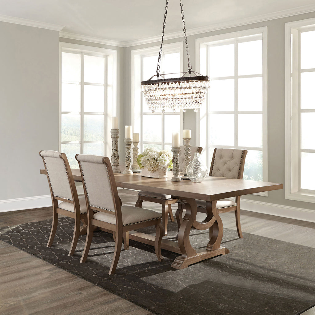 Brockway 5-piece Extension Leaf Dining Set Barley Brown