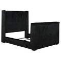 Centergrove Upholstered Wingback TV Bed Black — Black Queen