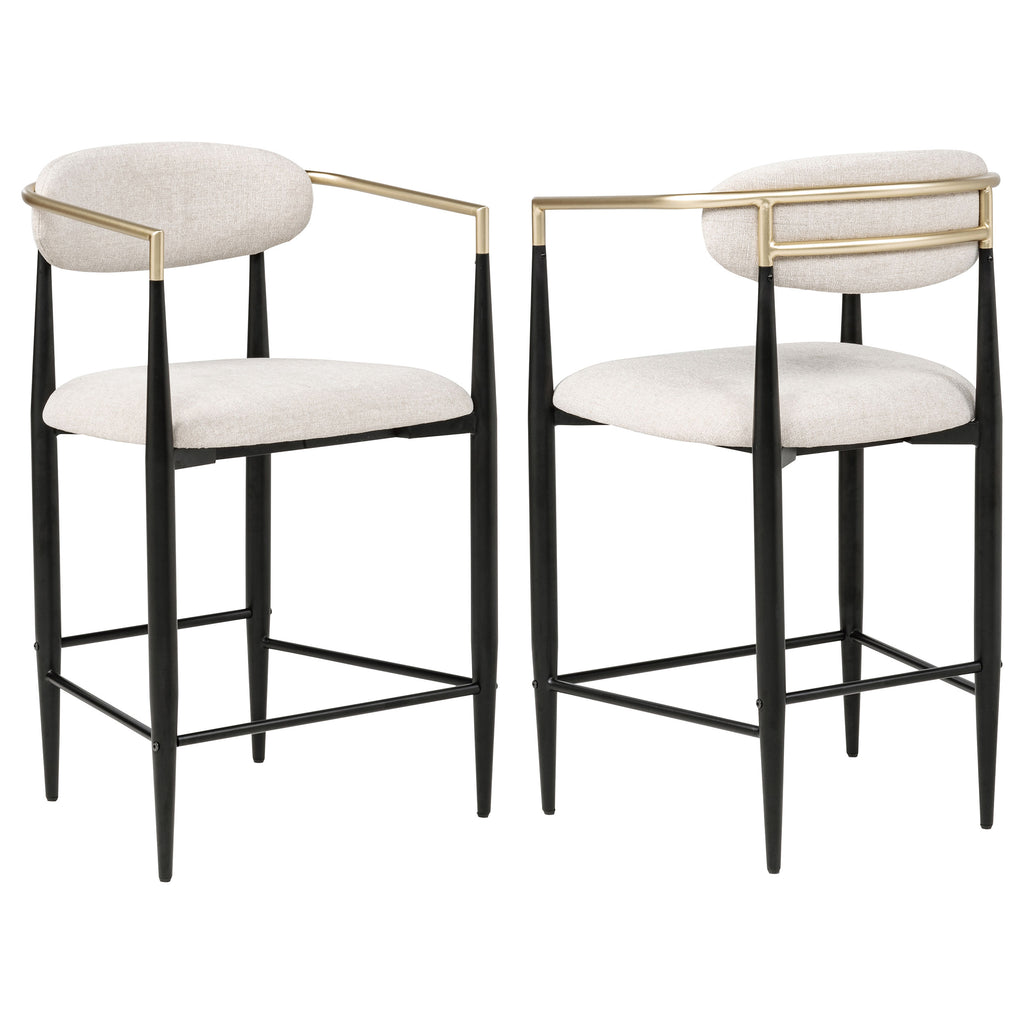 Tina Fabric Upholstered Counter Chair Beige (Set of 2)