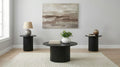 Hamlyn 3-piece Round Fluted Coffee and End Table Set Black