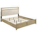 Hendricks Eastern King Panel Headboard Platform Bed Light Oak