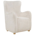 Thornton Faux Fur Upholstered Wingback Lounge Accent Chair Ivory
