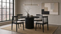 Hamlyn 5-piece Round Wood Dining Set Wheat and Black