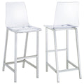 Juelia Clear Acrylic Bar Chair Chrome (Set of 2)